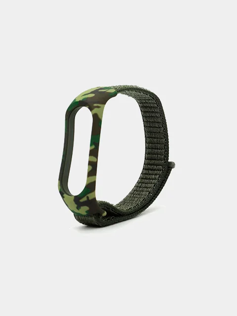 Зеленый нейлоновый ремешок для Xiaomi Mi Band 3 / 4 / 5 / 6