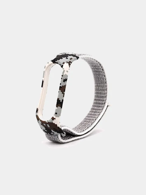 Серый нейлоновый ремешок для Xiaomi Mi Band 3 / 4 / 5 / 6