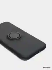 Черный чехол силиконовый с кольцом на iPhone 12 Pro Max mobios