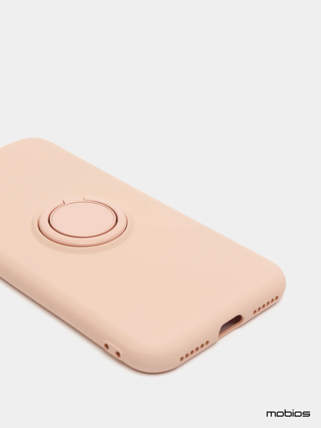 Розовый чехол силиконовый с кольцом на iPhone 12 Pro Max mobios
