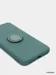 Зеленый чехол силиконовый с кольцом на iPhone 12 Pro Max mobios