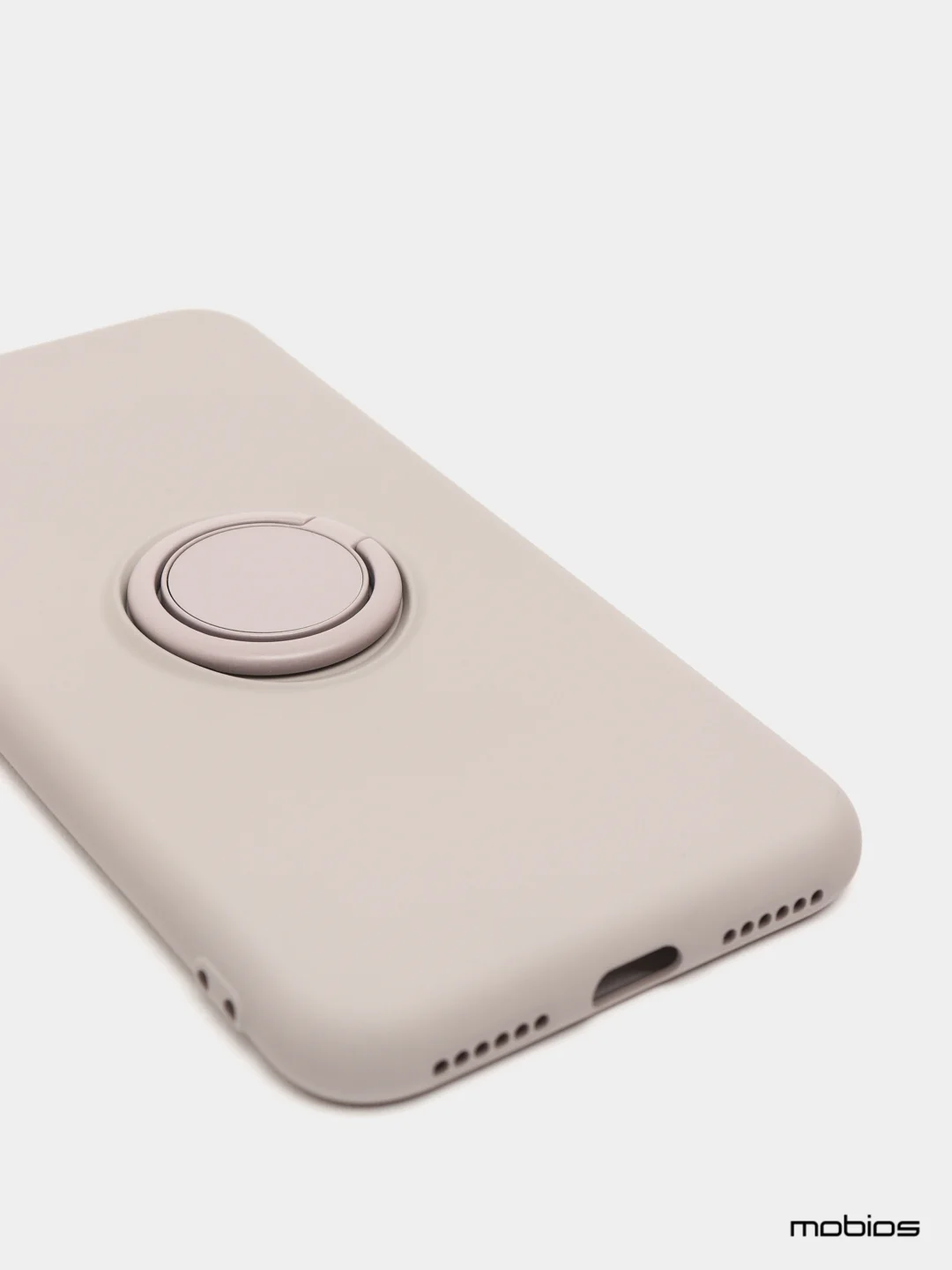 Бежевый меланж чехол силиконовый с кольцом на iPhone 12 Pro Max mobios