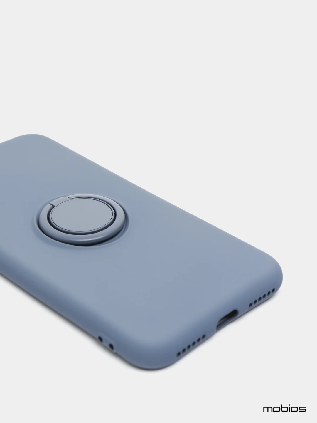 Синий меланж чехол силиконовый с кольцом на iPhone 12 Pro Max mobios