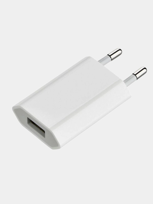 Зарядное устройство 5V 1A для Apple iPhone  (плоский) с USB выходом