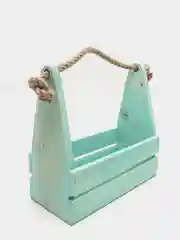 Бирюзовый деревянный ящик