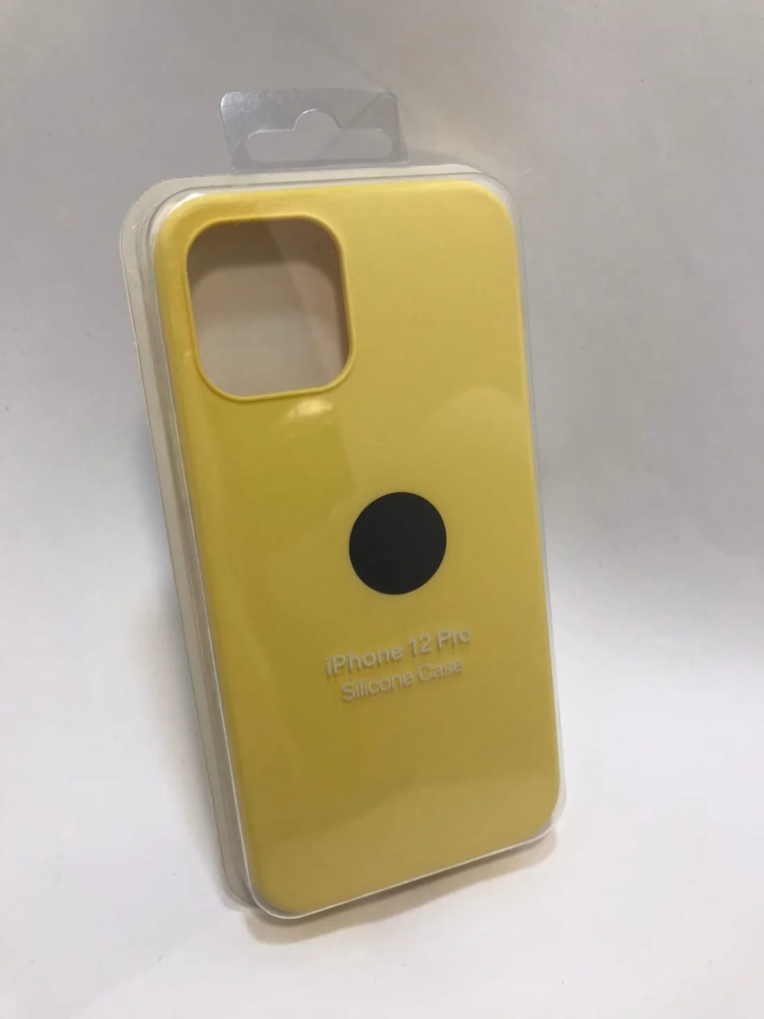 Желтый защитный силиконовый чехол для iPhone 12 Pro, с яблоком