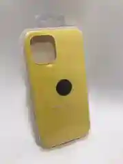 Желтый защитный силиконовый чехол для iPhone 12 Pro, с яблоком