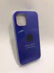 Синий защитный силиконовый чехол для iPhone 12 Pro, с яблоком