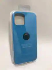 Голубой защитный силиконовый чехол для iPhone 12 Pro, с яблоком