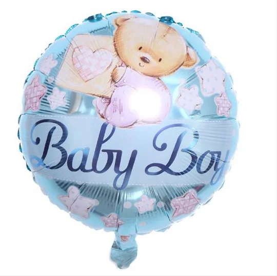 Голубой фольгированный шар Baby girl / Baby boy