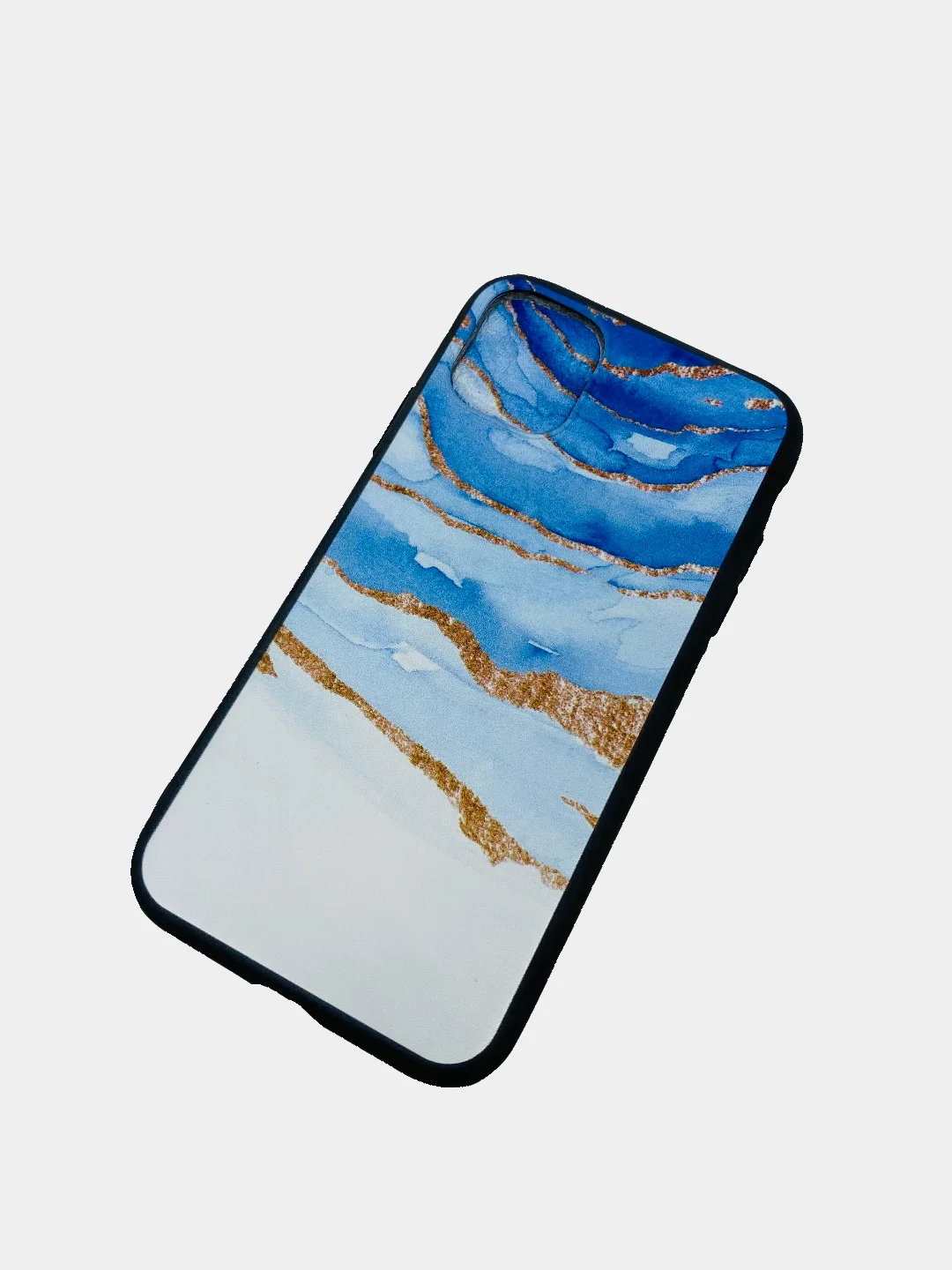Голубой яркий чехол цветные принты картинки iPhone 5S, SE 6 6S 7 8 Plus X XS XR 11 12 Mini Pro Max