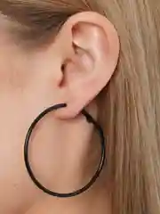 Серьги-кольца, чёрный