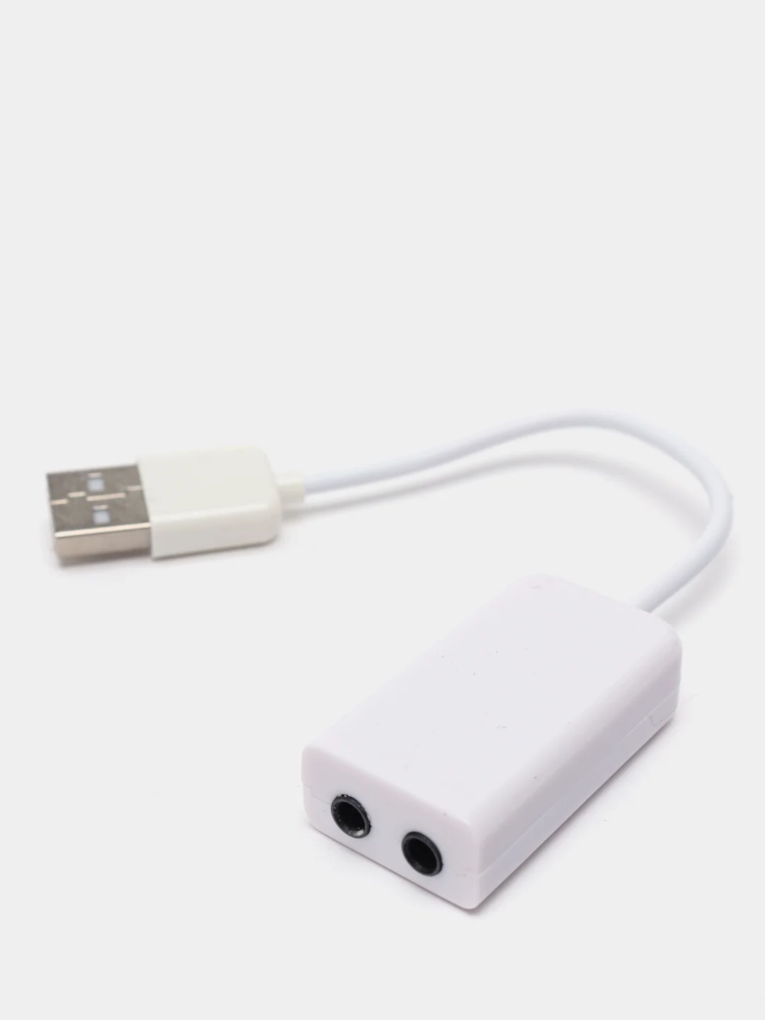 Внешняя звуковая аудиокарта USB 7,1, белая, для микрофона в компьютер или ноутбук 2 входа