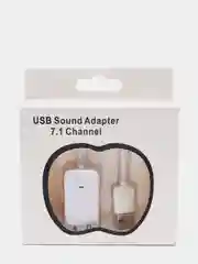 Внешняя звуковая аудиокарта USB 7,1, белая, для микрофона в компьютер или ноутбук 2 входа