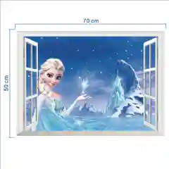 Голубой виниловая наклейка холодное сердце / наклейка Эльза на стену/ наклейка на обои Олаф