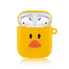 Желтый чехол силиконовый для AirPods 2 Корпорация монстров, Бэтмен, Утенок, Минни Маус, карабином