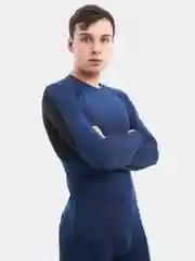 Темно-синий мужской спортивный костюм: рашгард и тайтсы