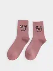 Коралловый меланж женские носки со смайликами