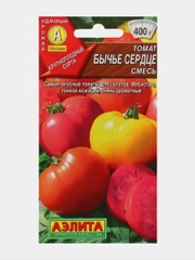 Семена Томат, среднеспелый, крупноплодный, высокорослый, "Бычье сердце", смесь, 0,2 г