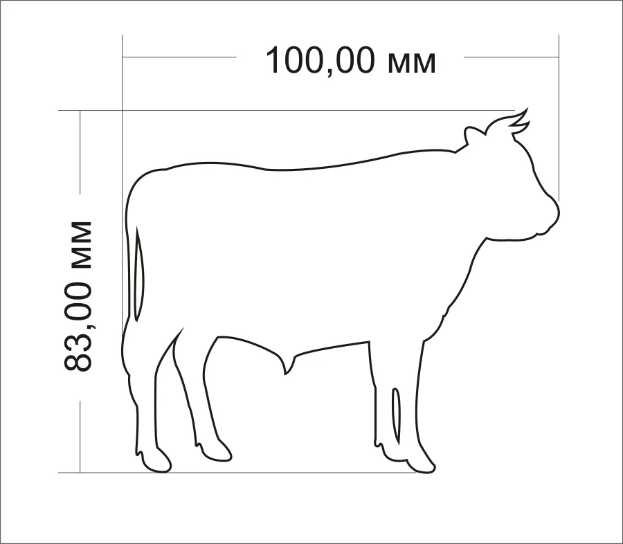 Меловой ценник "Корова", 10 шт
