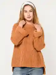 Терракотовый свитер вязаный оверсайз крупной вязки Knit