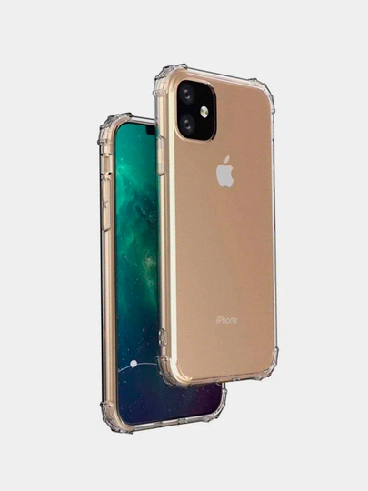 Силиконовый чехол для iPhone 7, 8, X, XS, XR, 11, 12, плотный, 1.5 мм, прозрачный