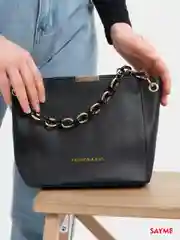 Черный сумка женская, через плечо, из экокожи, с цепью, сумка кросс-боди
