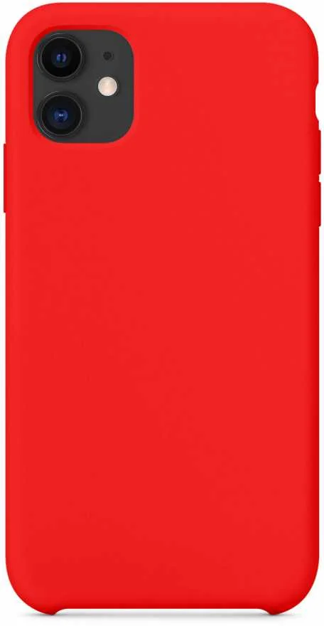 Красный чехол для iPhone 11 Silicon Case, 15 цветов