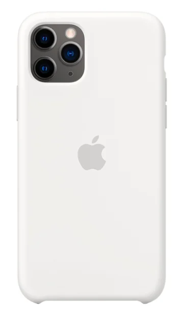 Белый накладка Silicone iPhone 11 Pro, 16 цветов