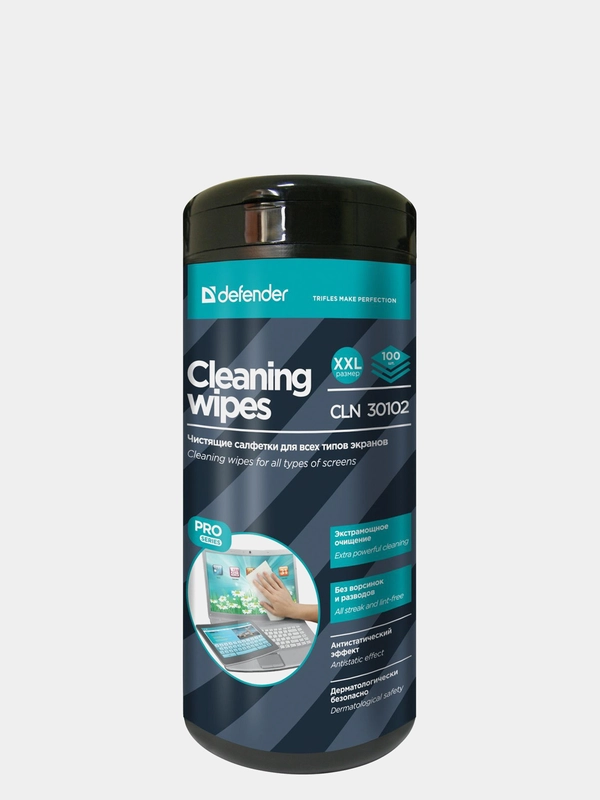 Салфетки для экранов Defender CLN Pro 100 шт, туба