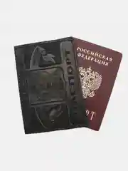 Черный кожаная обложка для паспорта "Sakvoyage"