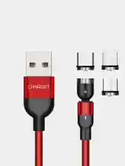 Красный магнитный usb кабель Charget Quick charge 3.0 для зарядки и передачи данных