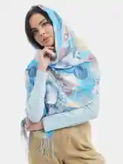Синий меланж шарф
