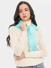 Бирюзовый платок в горошек