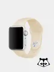 Бежевый ремешок на часы Apple Watch силиконовый с накладкой