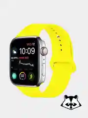 Желтый ремешок на часы Apple Watch силиконовый с накладкой