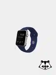 Темно-синий ремешок на часы Apple Watch силиконовый с накладкой