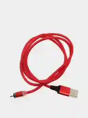 Красный кабель для зарядки, 2.1A + магнитный коннектор, Lightning, Type-C, Micro USB, 1 метр