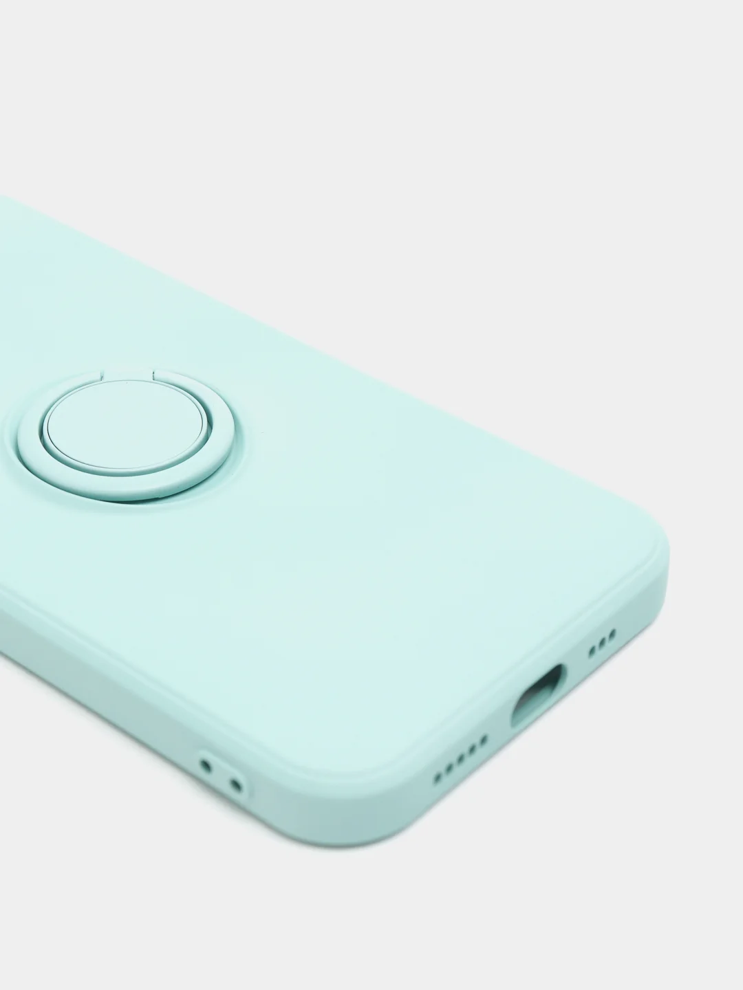 Бирюзовый чехол силиконовый с кольцом на iPhone 12 Pro Max mobios