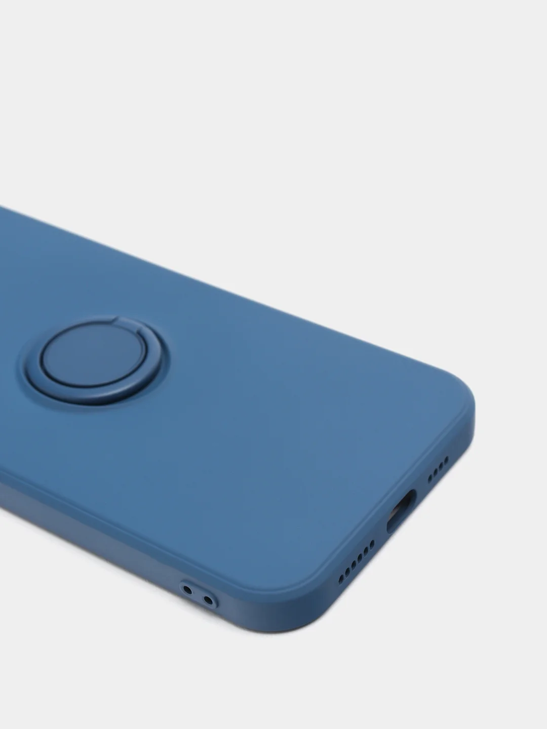 Темно-синий чехол силиконовый с кольцом на iPhone 12 Pro mobios