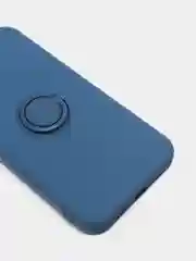 Темно-синий чехол силиконовый с кольцом на iPhone 12 mini mobios