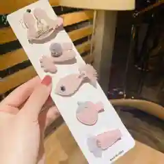 Серебряный набор заколок "Hand made", 5 штук