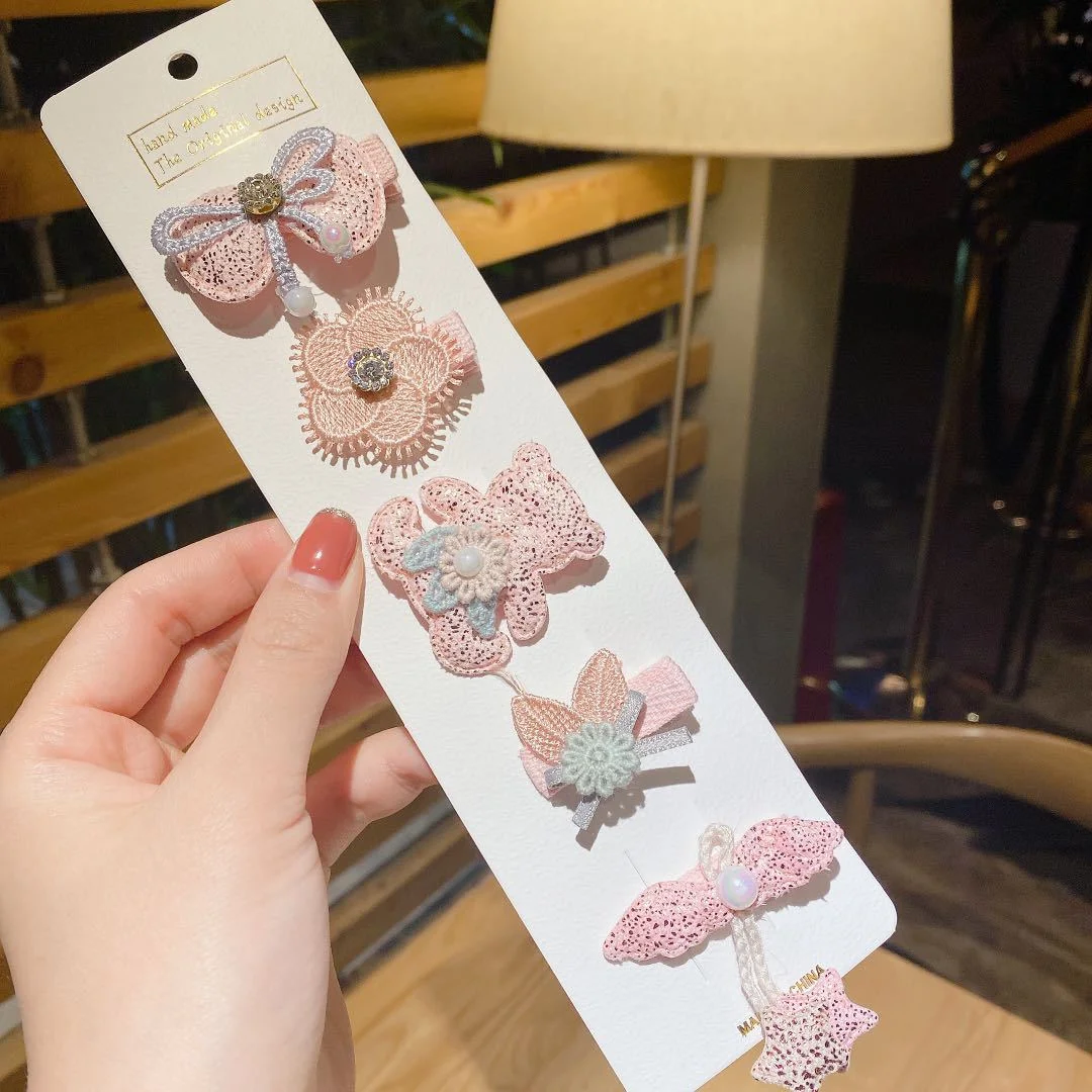 Золотой набор заколок "Hand made", 5 штук