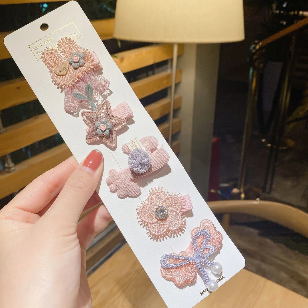 Коралловый набор заколок "Hand made", 5 штук