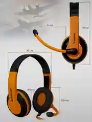 Игровые наушники  с микрофоном, Defender Warhead G-120 черный + оранжевый, кабель 2 м