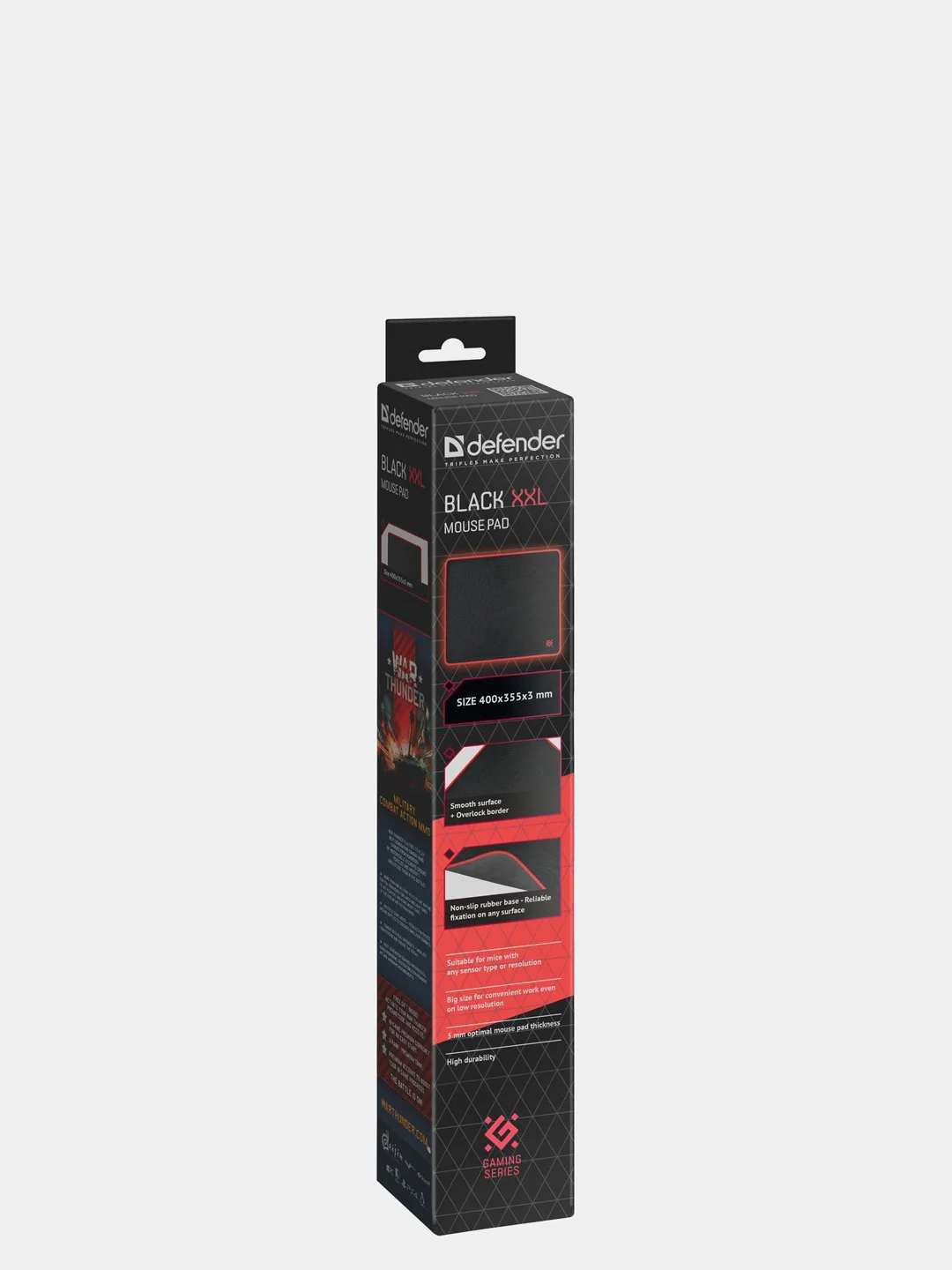 Игровой коврик Defender Black XXL 400x355x3 мм, ткань+резина