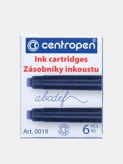 Картриджи чернильные Centropen синие, 6 шт., картонная коробка