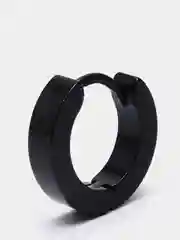 Сережка-колечко из медицинской стали, с черным покрытием