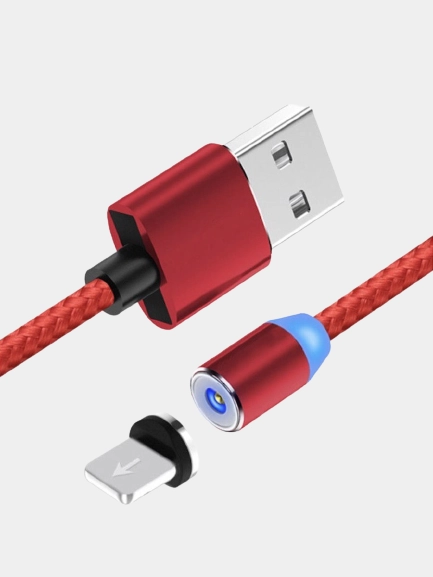 USB кабель магнитный Borofone BU16 USB Lightning 1.0м 2.4A плетенный