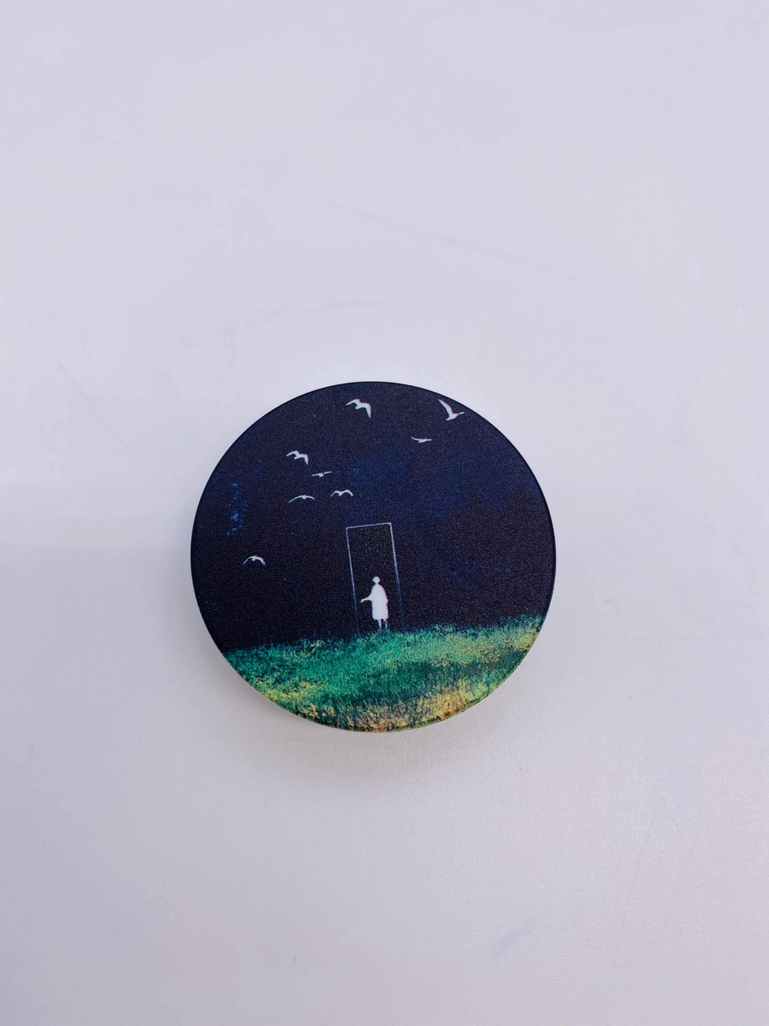 Зеленый попсокет Popsocket держатель для телефона и наушников, космос луна месяц свет небо звезда